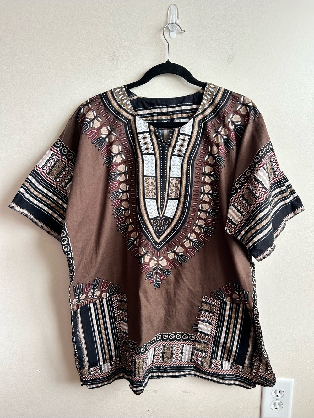 Men’s Traditional African Brown Dashiki Thai Craft Warehouse L